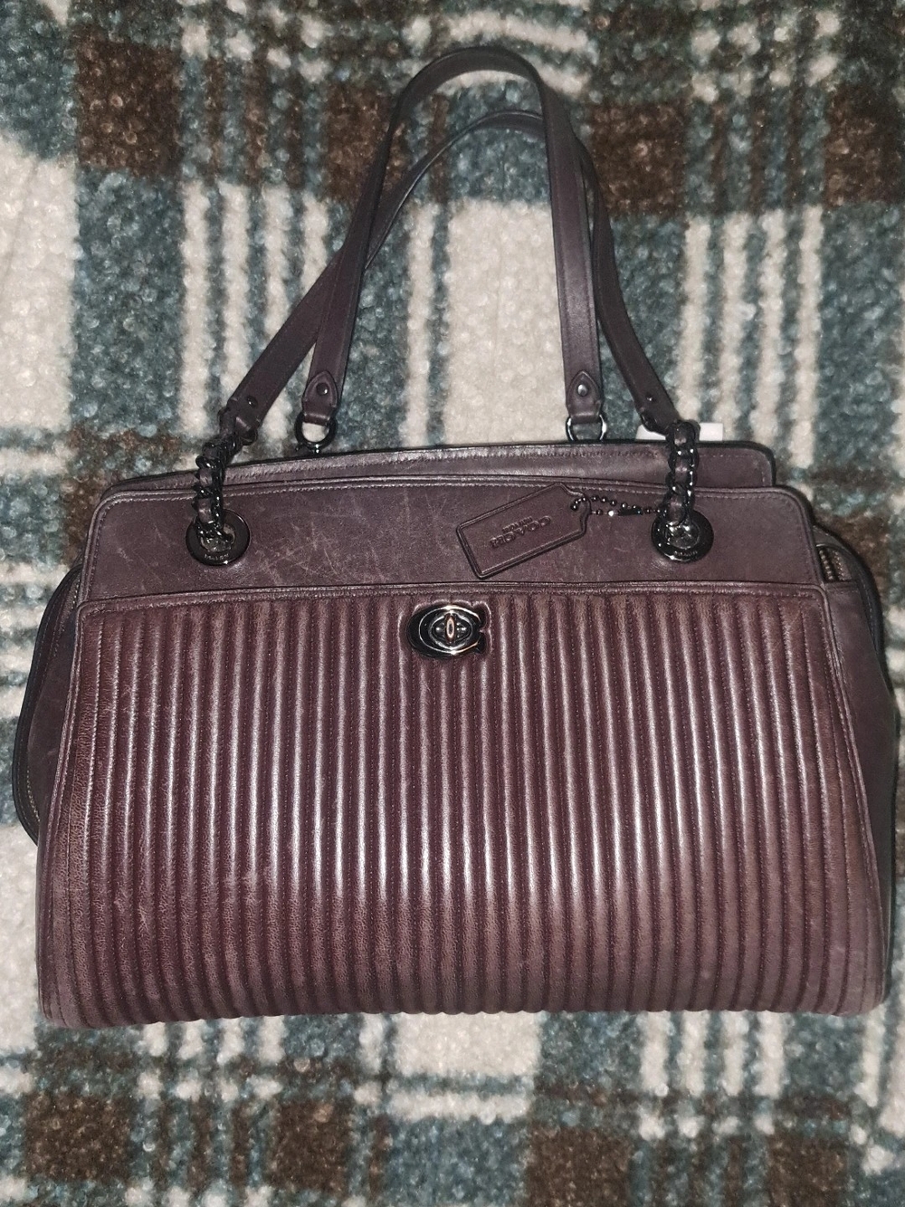 Coach Loved Leather Quilted Parker Carry all